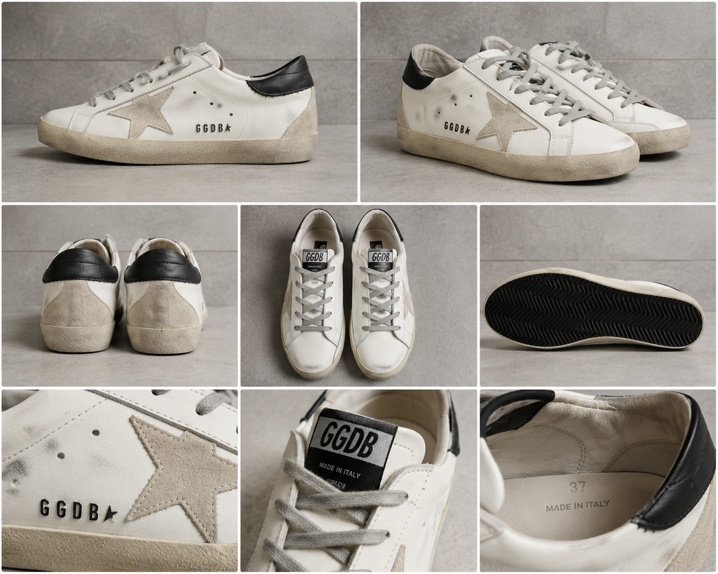 Golden Goose distressed white shoes