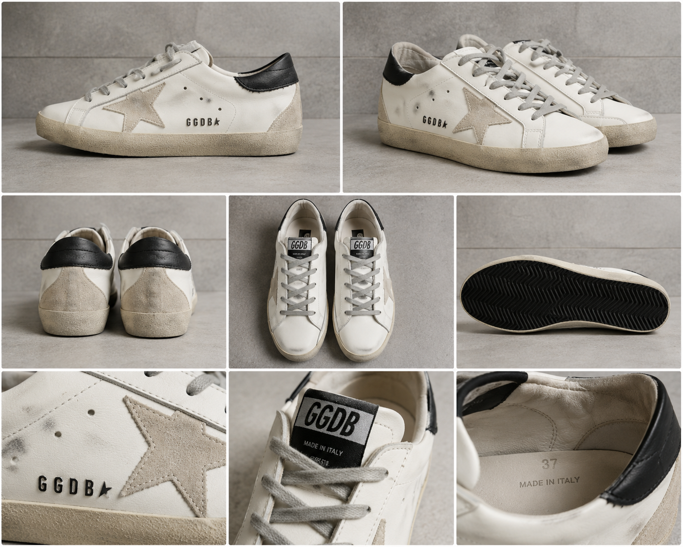 Golden Goose distressed white shoes