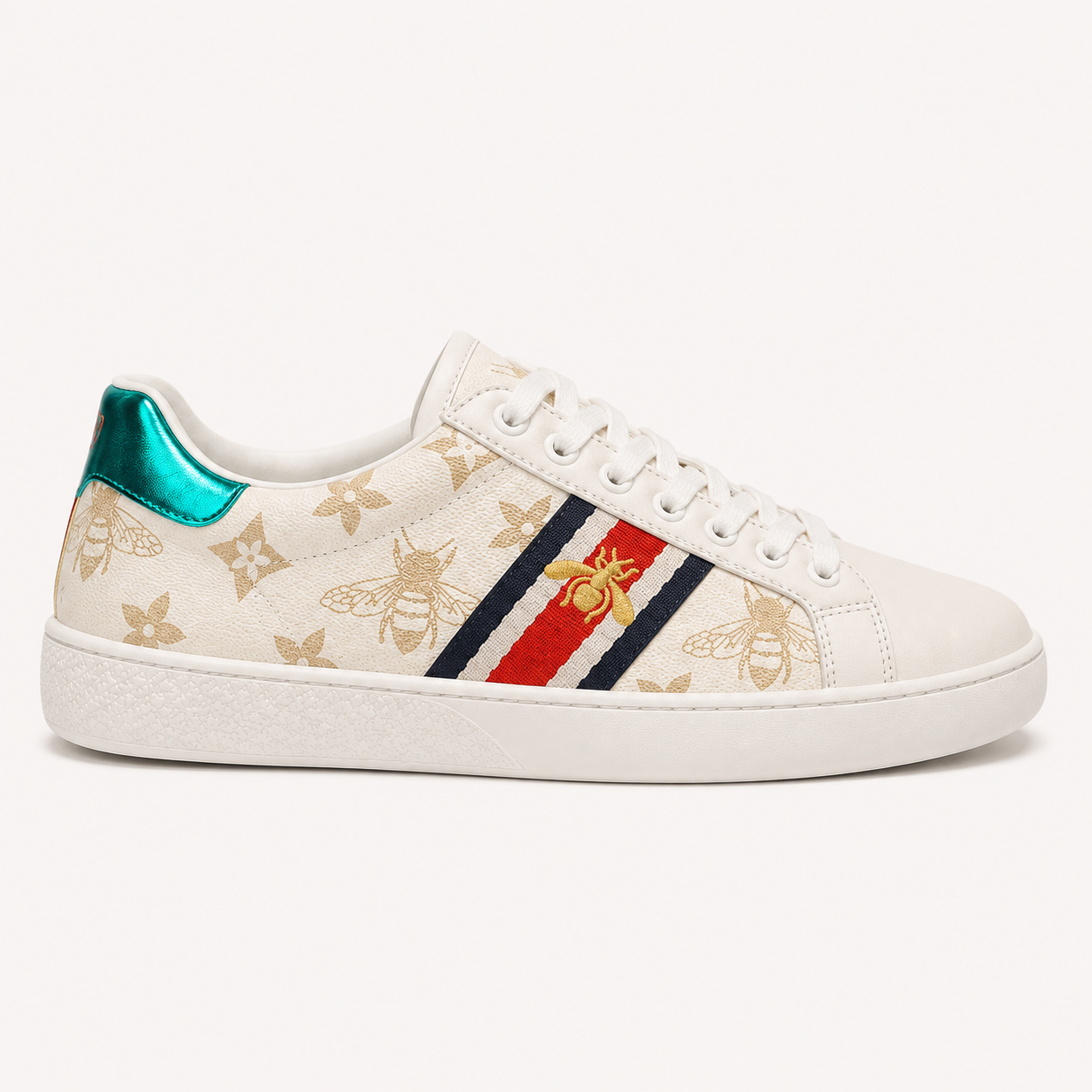 Gucci Bee Series Retro Style White Shoes