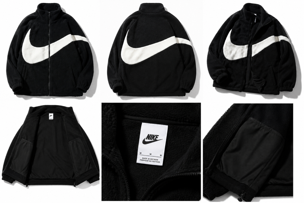 Nike big swoosh trendy black coat