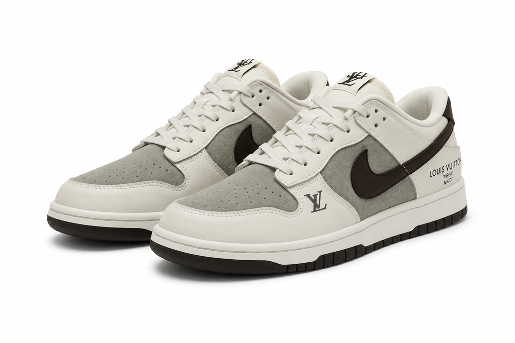 Nike x Louis Vuitton Grey and White Sneakers