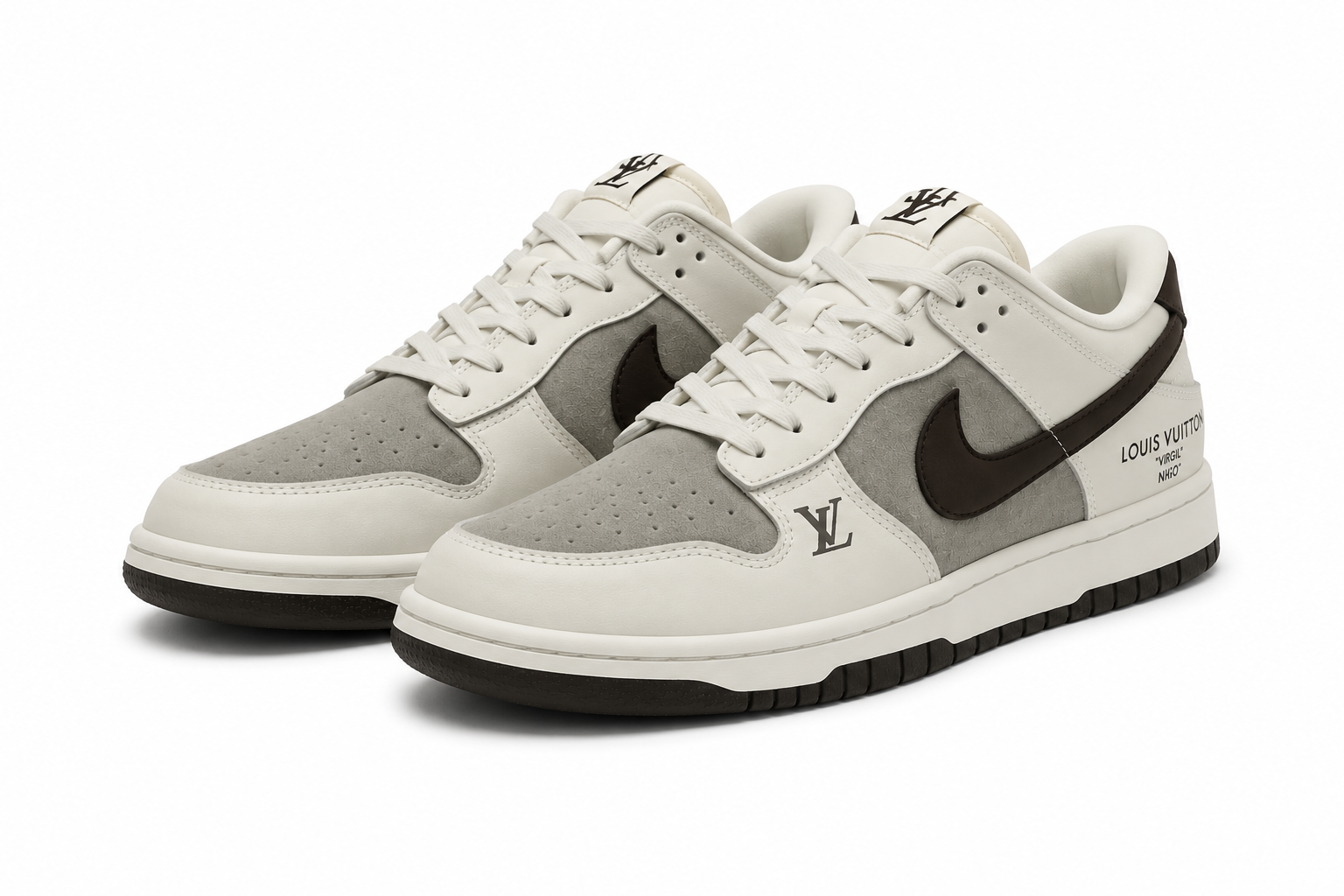 Nike x Louis Vuitton Grey and White Sneakers