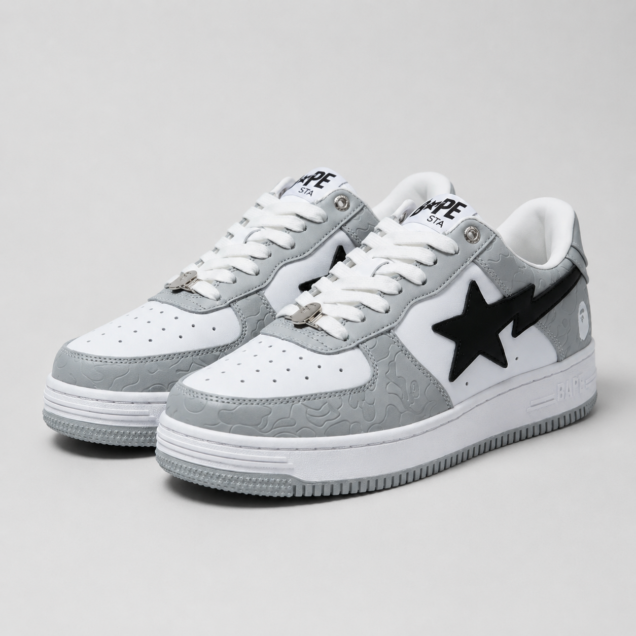 Bape Black and Grey Trendy Sports Shoes