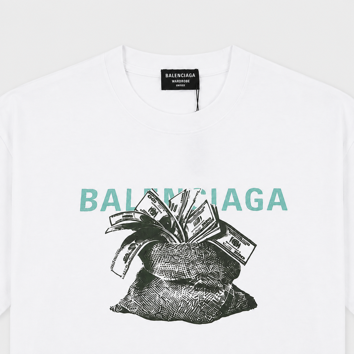 Balenciaga Money Bag Print White T-shirt