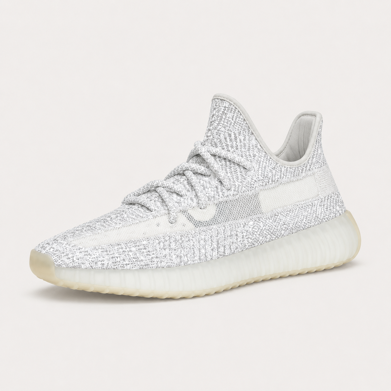 Yeezy 350 minimalist style white shoes