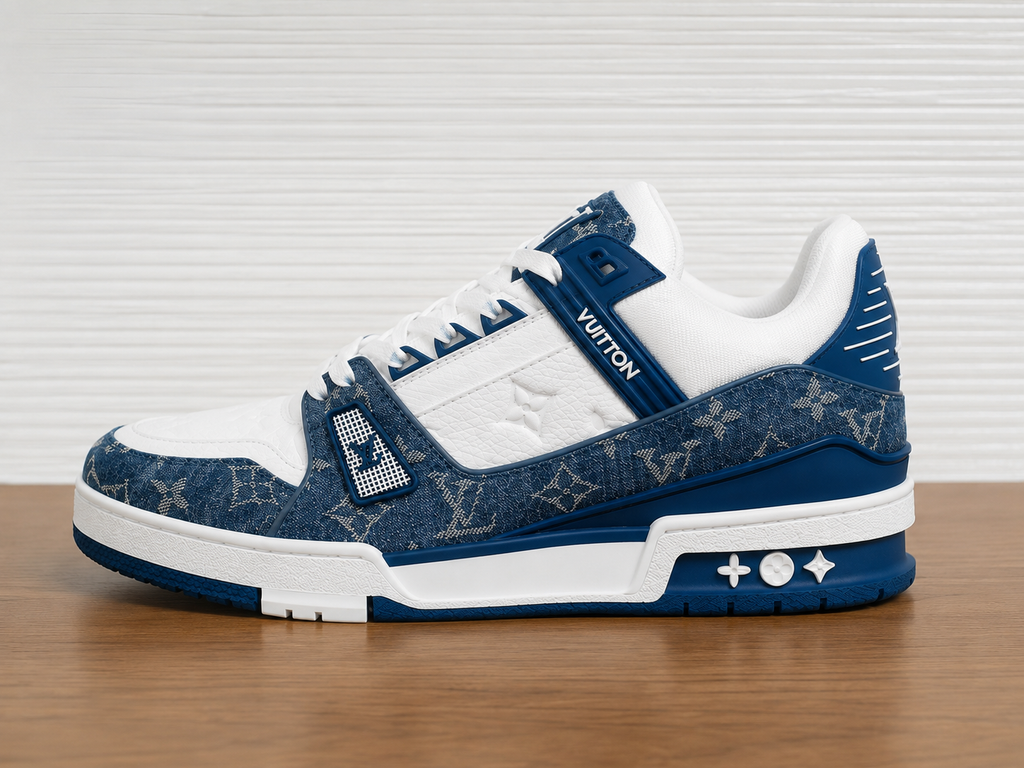 Classic blue and white sneakers of Louis Vuitton