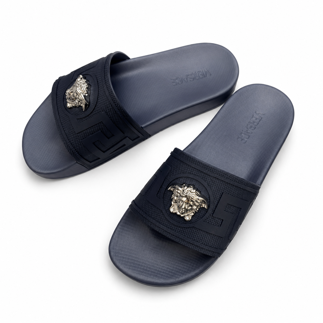 Versace Medusa Luxury Style Black Slide Sandals