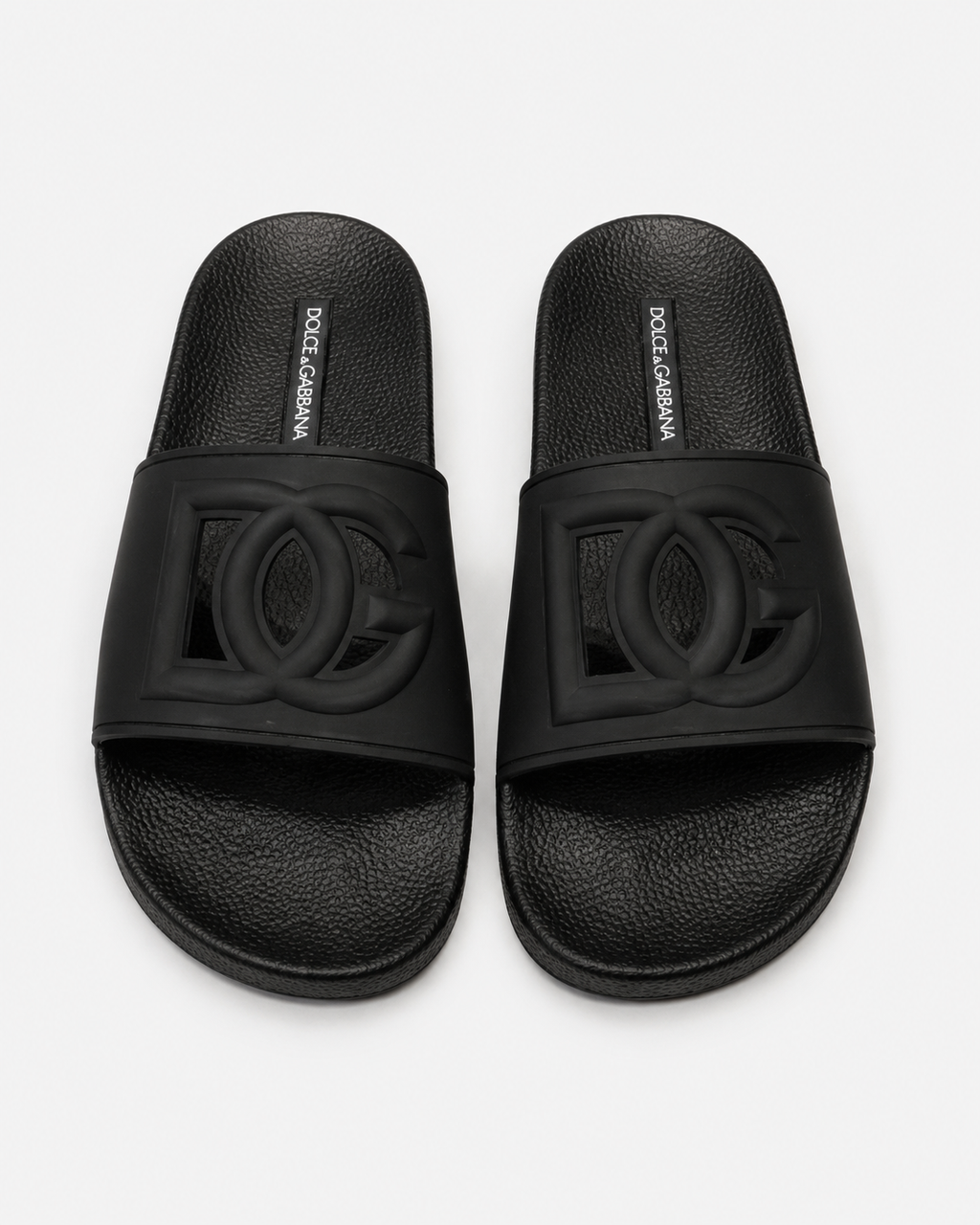 Dolce & Gabbana DG Embossed Casual-style Black Slippers