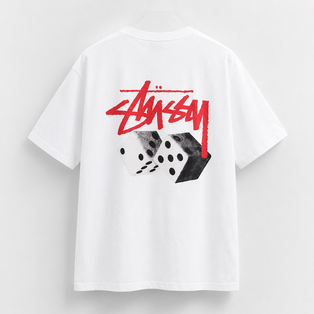 Stussy White Spider Graphic T-Shirt Fan Wear Logo