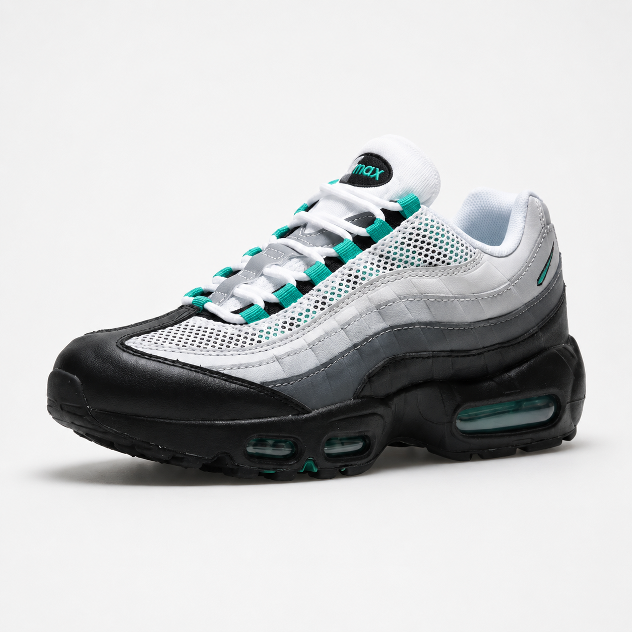 Nike retro black and green sports shoes