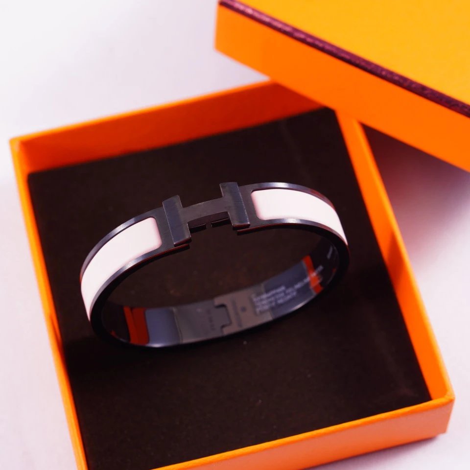 Hermes classic black and white bracelets