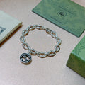 Gucci Double G Logo Silver Bracelet