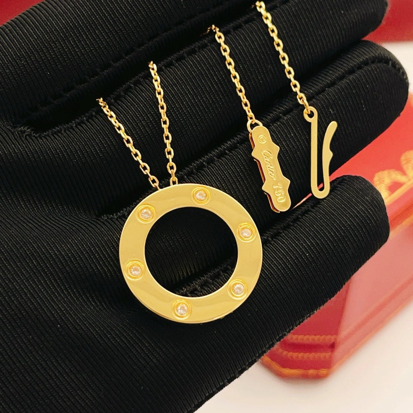 Cartier LOVE series gold necklace