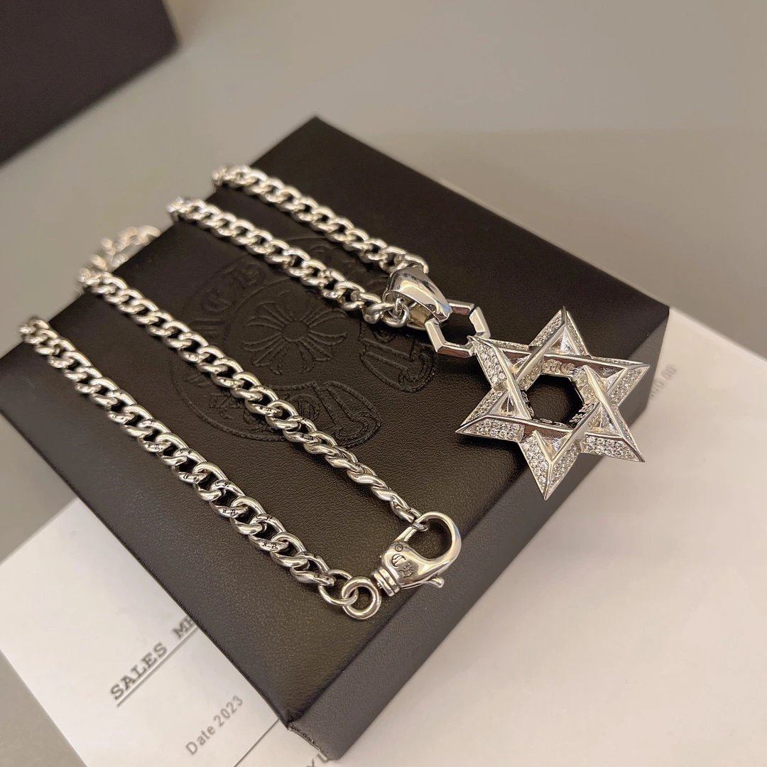 Chrome Hearts Star Style Silver Necklace