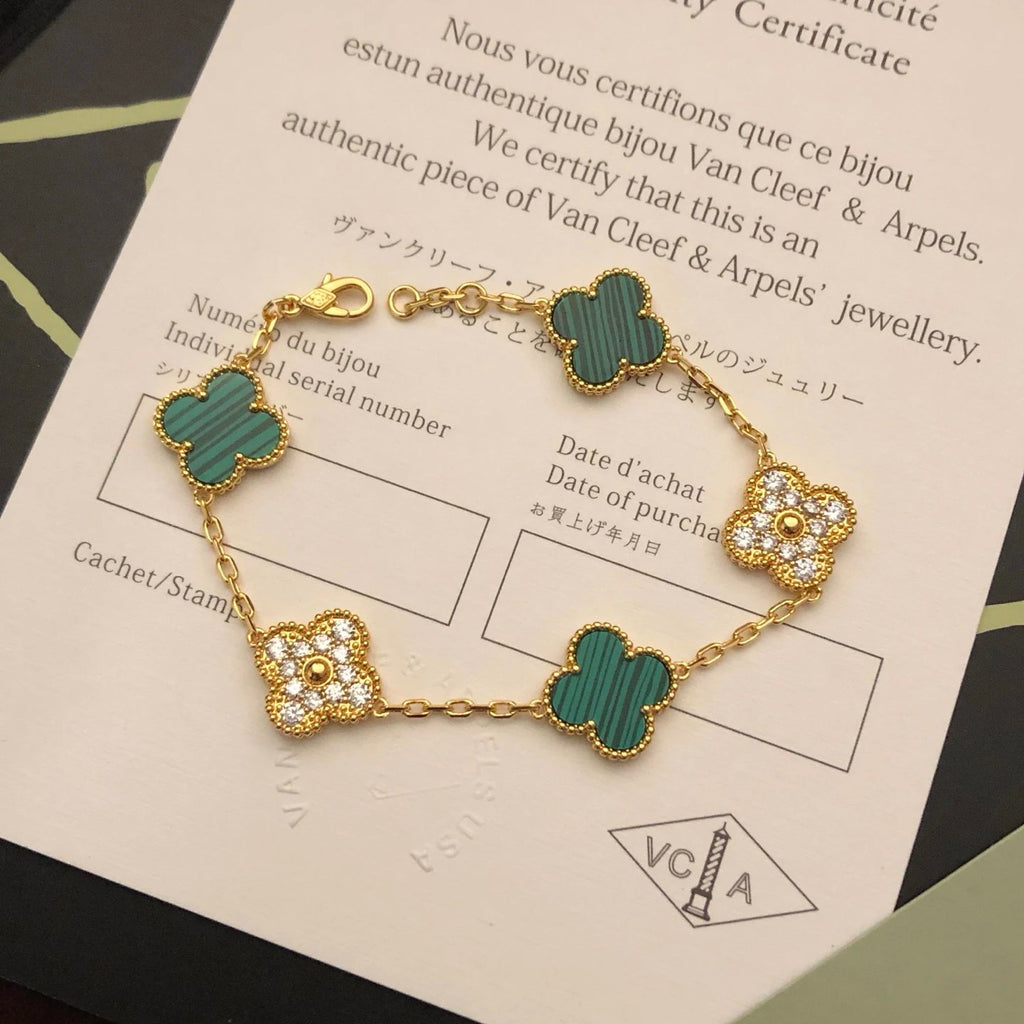 Van Cleef & Arpels Four-leaf Clover Green Bracelet