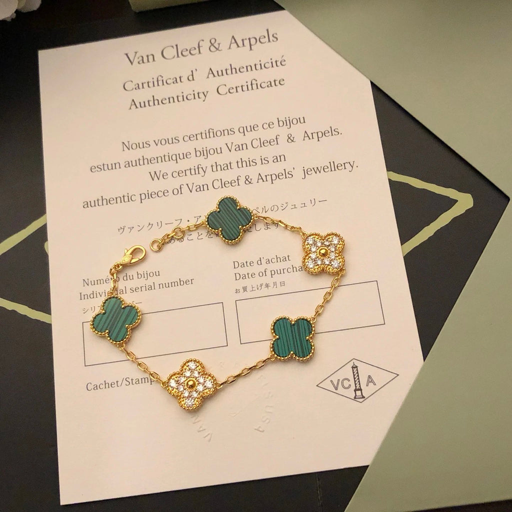 Van Cleef & Arpels Four-leaf Clover Green Bracelet
