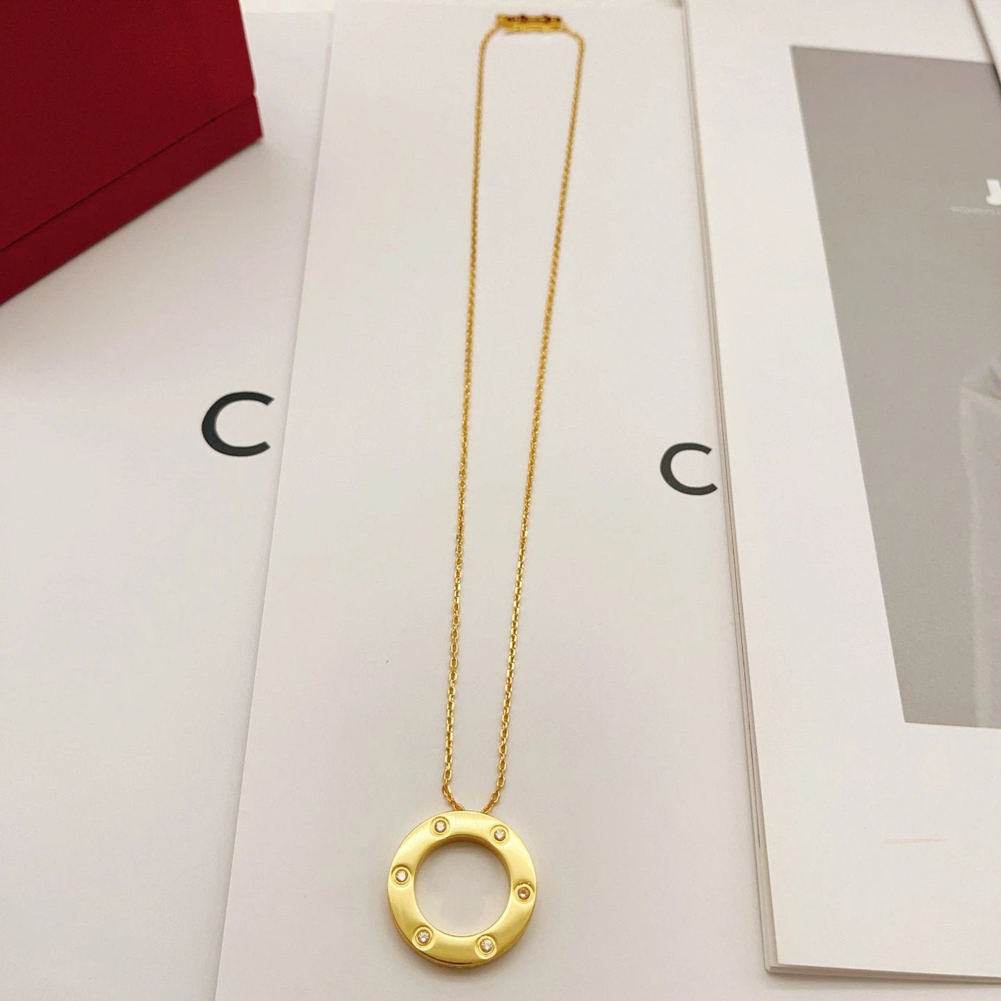 Cartier LOVE series gold necklace