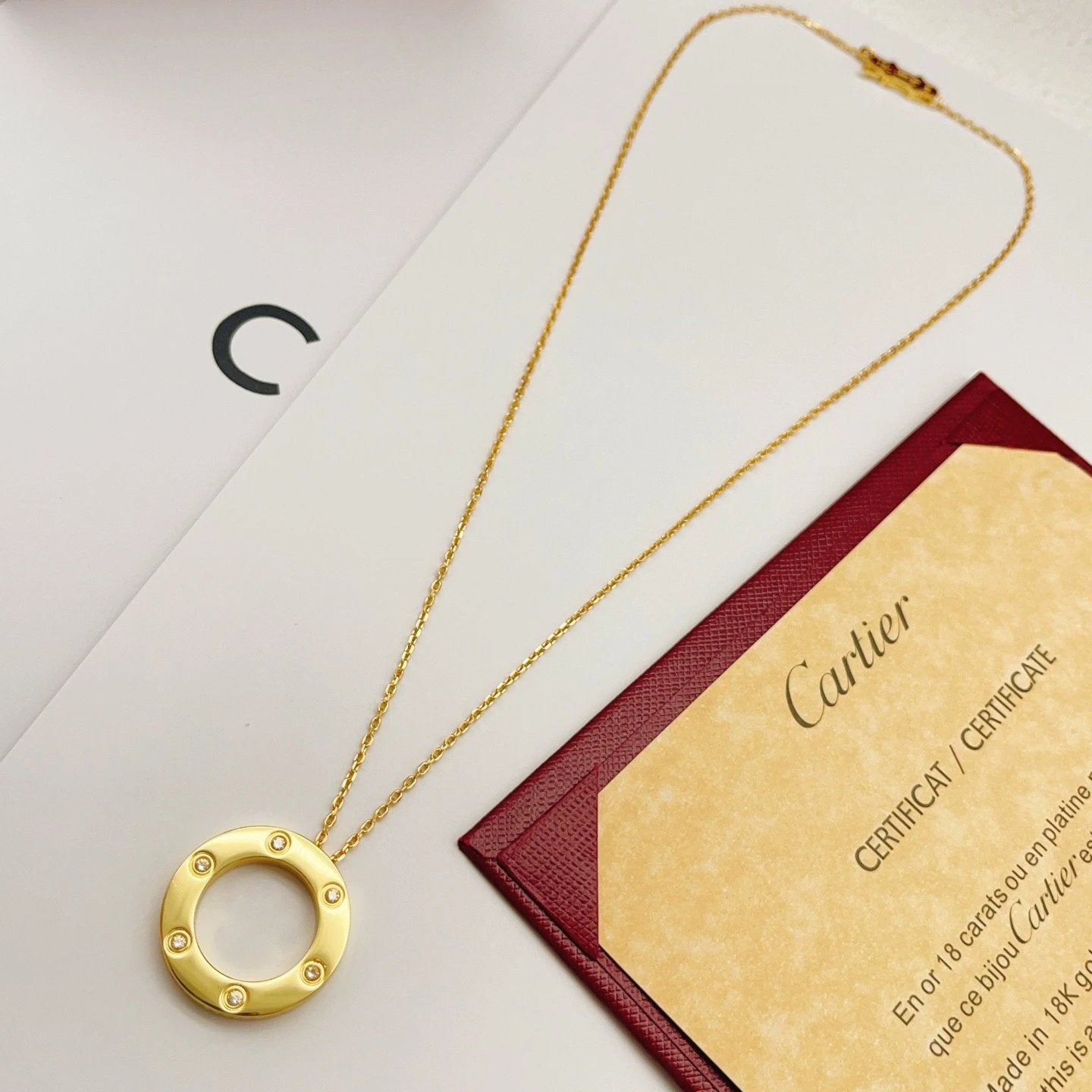 Cartier LOVE series gold necklace
