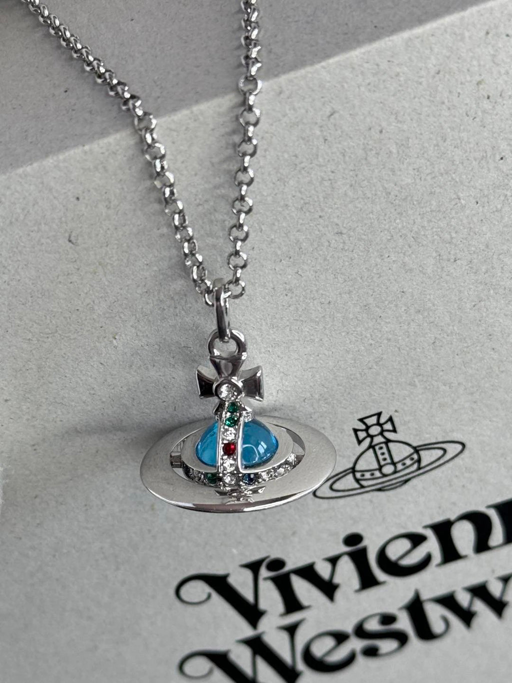 Vivienne Westwood Saturn series silver necklace