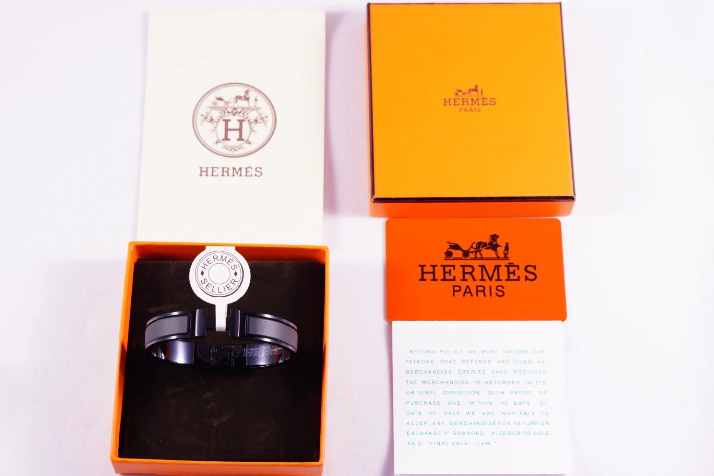 Hermes Sellier Series Black Bracelet