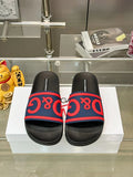 D&G DG Classic Trendy Brand Blue-Red Color-block Slides