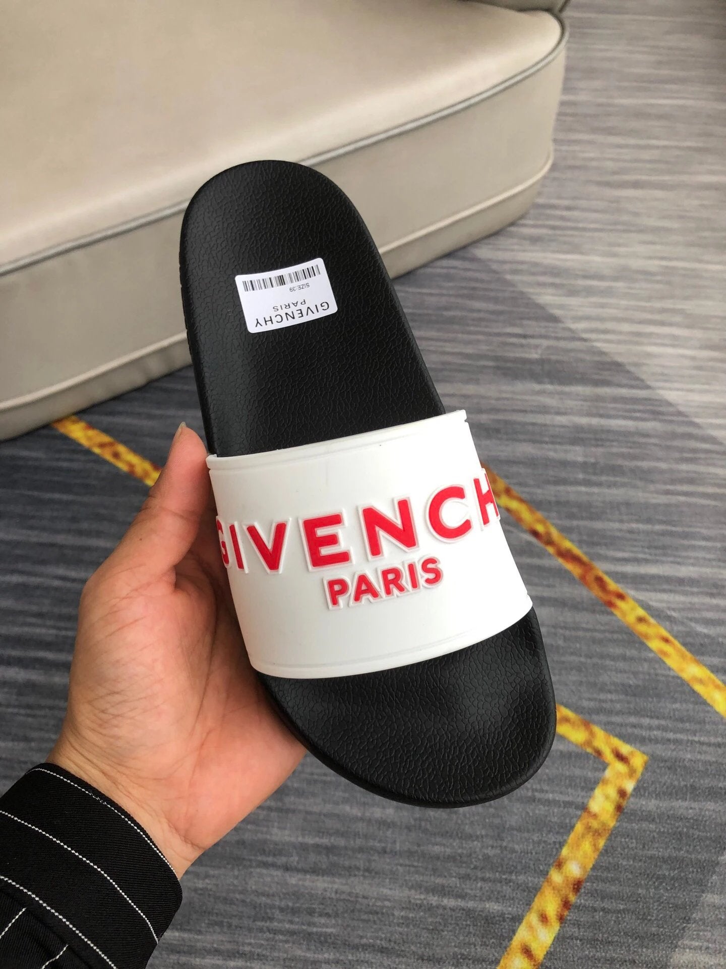 Givenchy Letter Print Trendy Black and White Slides