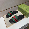 Gucci Classic Double G Retro Green and Black Casual Slide Sandals