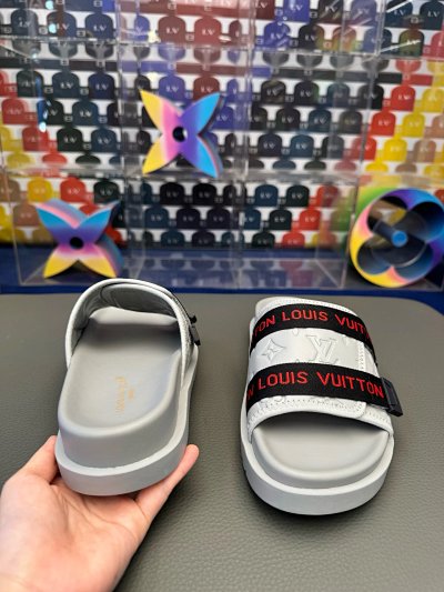 Louis Vuitton Monogram Casual Style White Slides