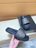 Fendi FF Monogram Vintage-style Brown and Black Slippers